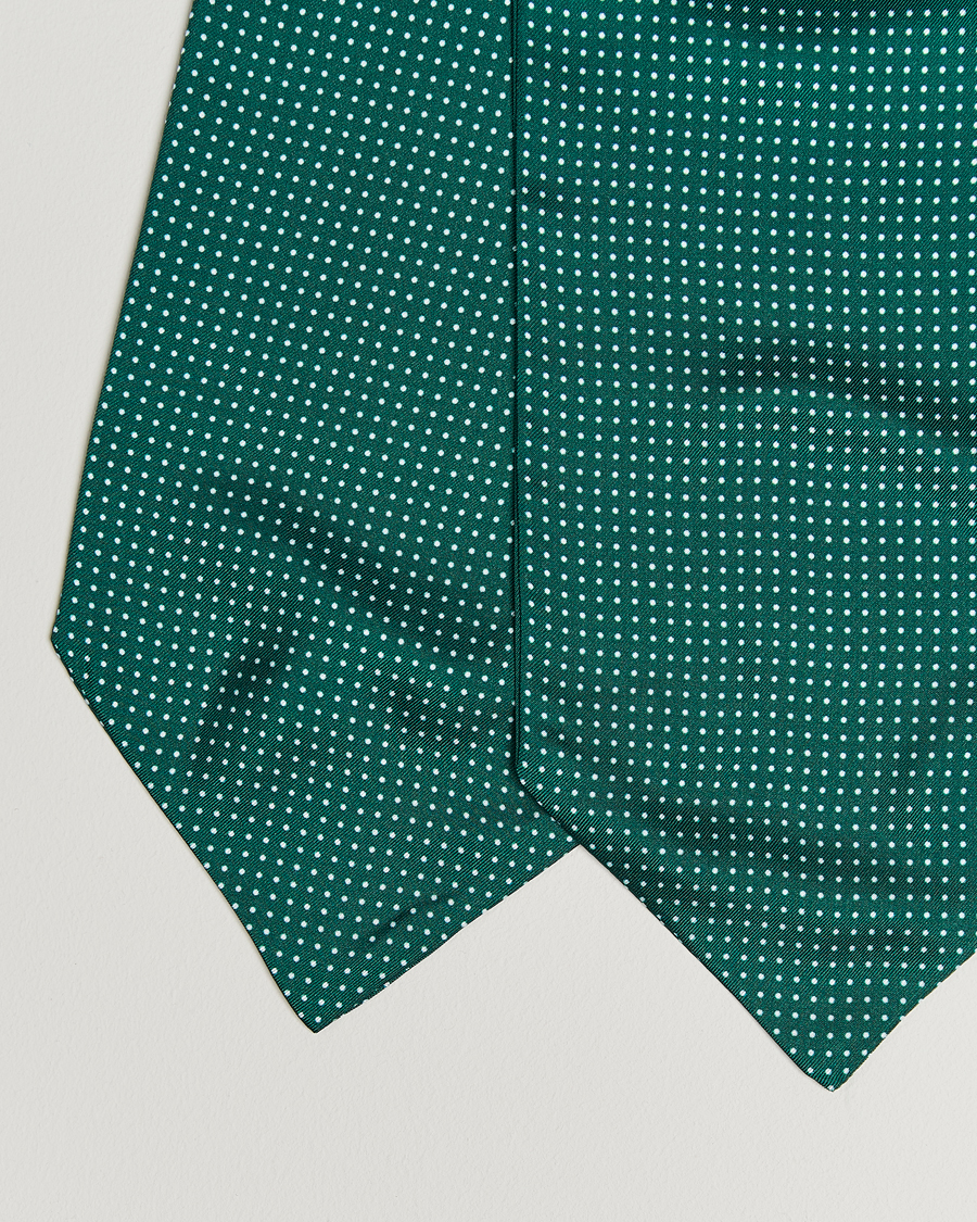 Heren | Sjaals | Amanda Christensen | Silk Twill Micro Dot Ascot Bottle Green