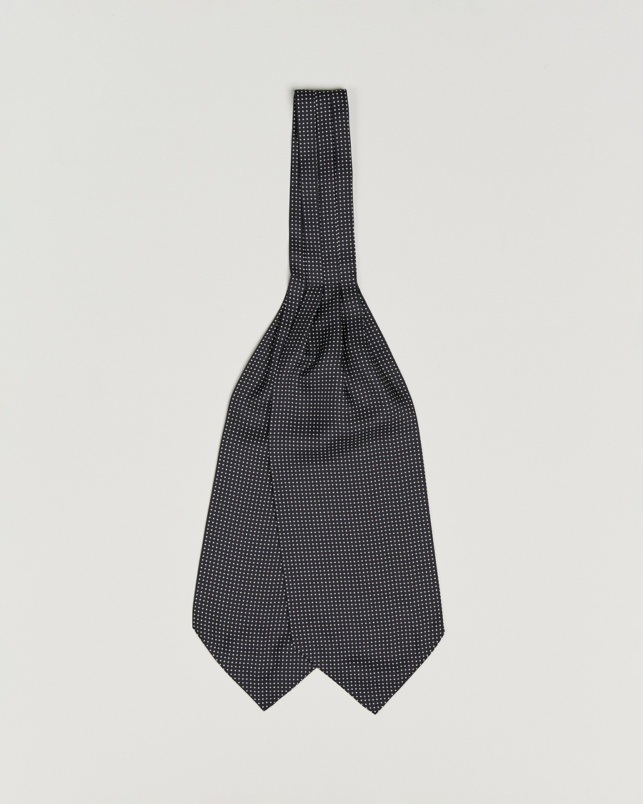 Heren | Sjaals | Amanda Christensen | Silk Twill Micro Dot Ascot Black