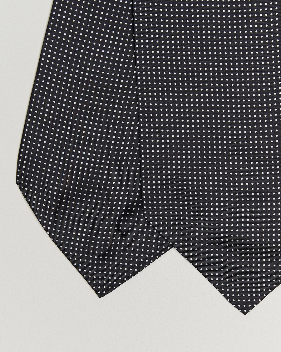 Heren | Sjaals | Amanda Christensen | Silk Twill Micro Dot Ascot Black