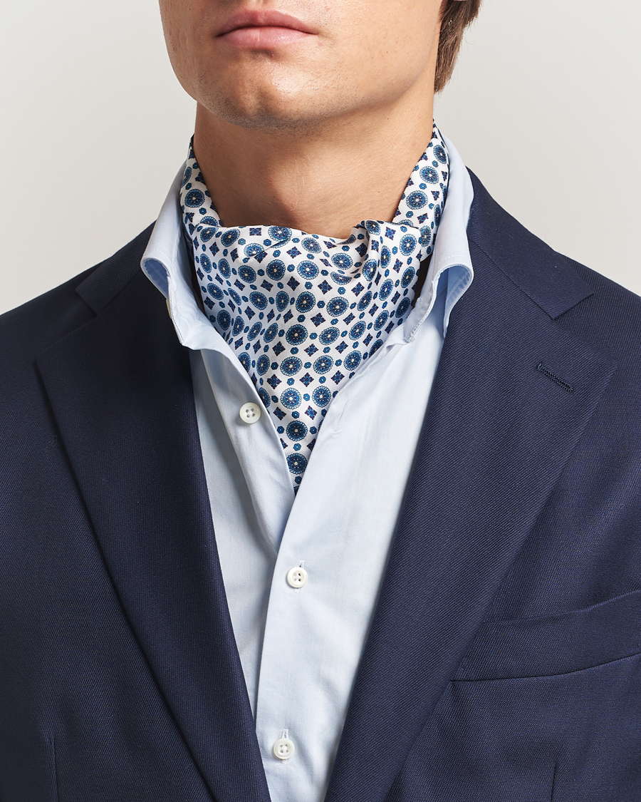 Heren | Sjaals | Amanda Christensen | Silk Twill Medallion Ascot White