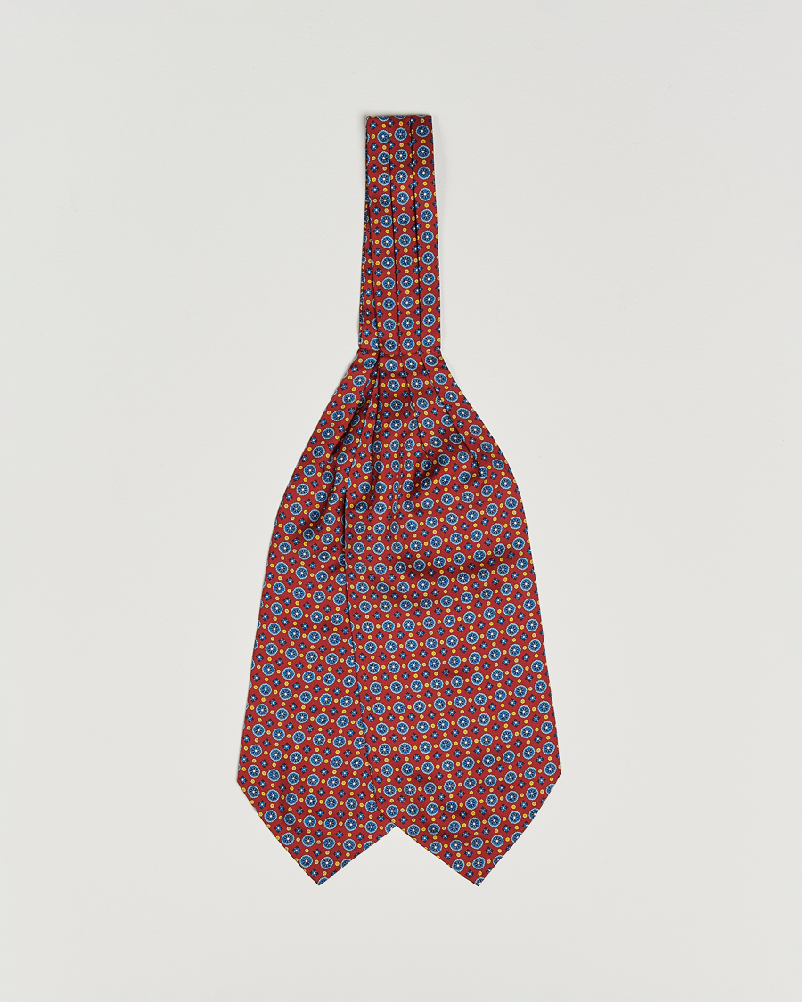 Heren | Sjaals | Amanda Christensen | Silk Twill Medallion Ascot Wine Red