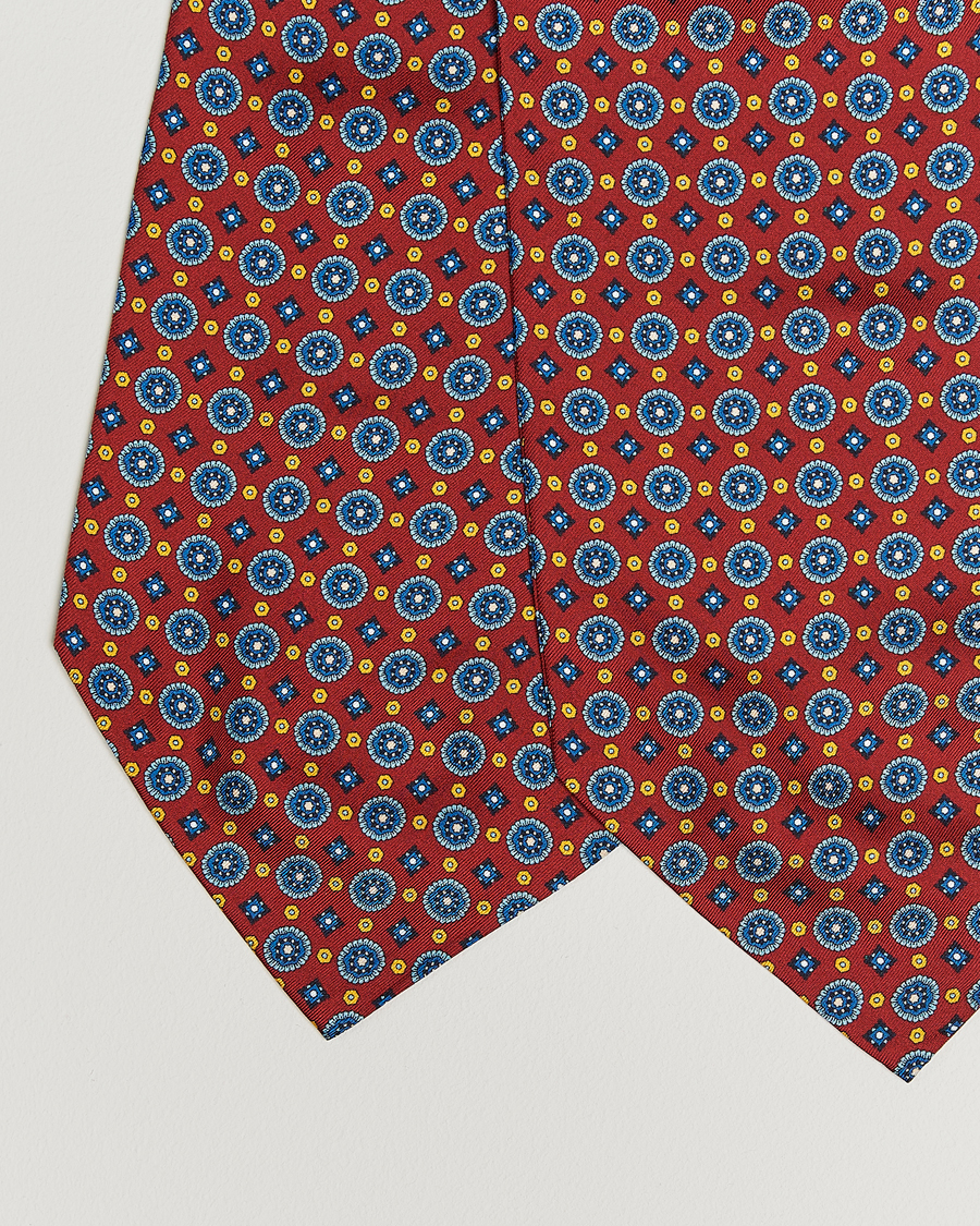 Heren | Sjaals | Amanda Christensen | Silk Twill Medallion Ascot Wine Red