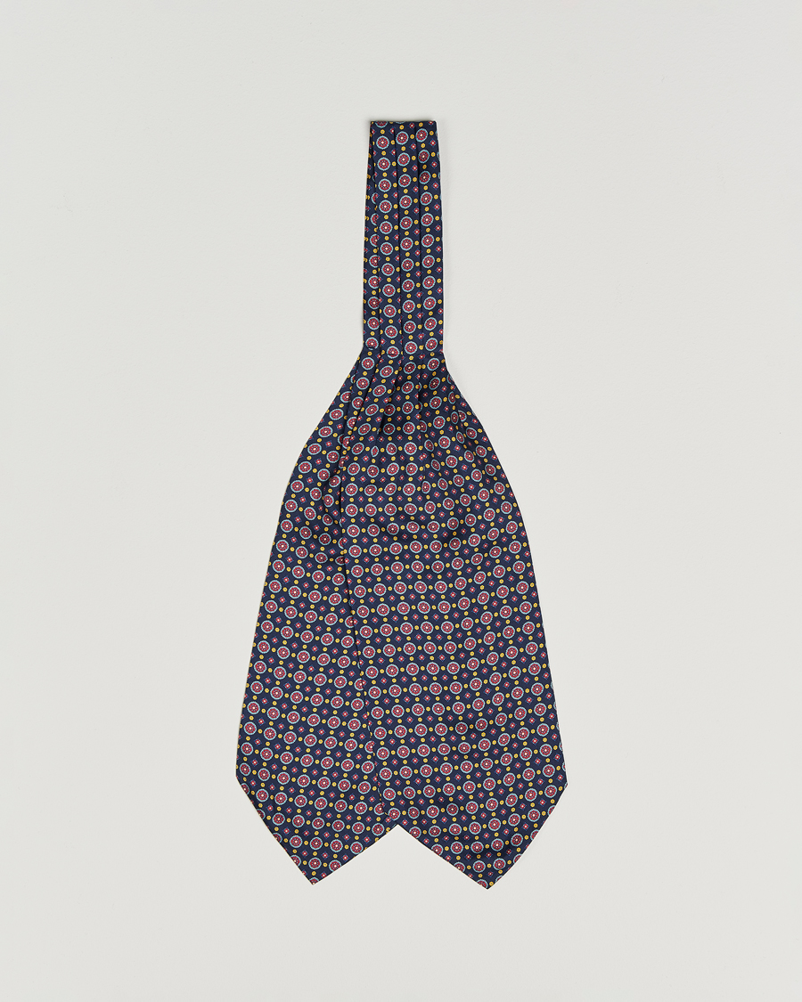 Heren | Sjaals | Amanda Christensen | Silk Twill Medallion Ascot Navy