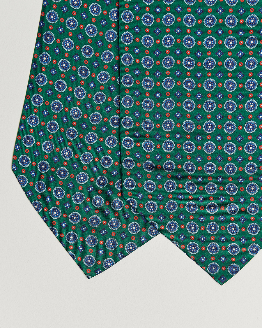 Heren | Sjaals | Amanda Christensen | Silk Twill Medallion Ascot Bottle Green