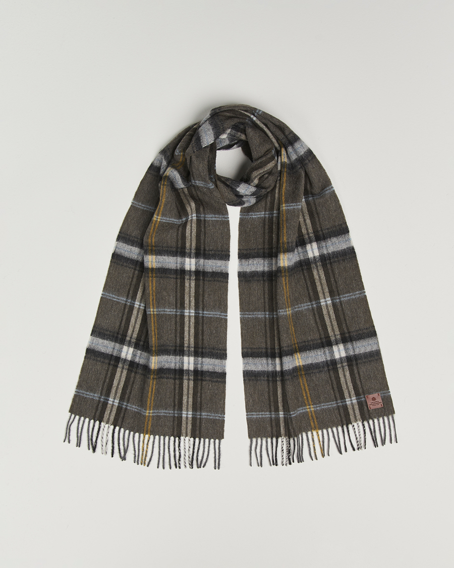 Heren | Sjaals | Amanda Christensen | Wool Checked Scarf Olive