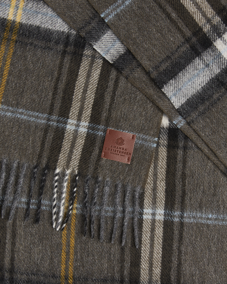 Heren | Sjaals | Amanda Christensen | Wool Checked Scarf Olive