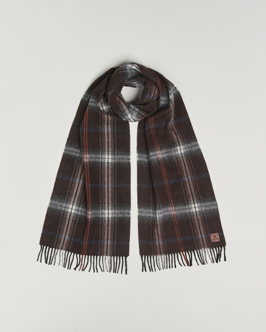 Heren | Amanda Christensen Wool Checked Scarf Brown | Amanda Christensen | Wool Checked Scarf Brown