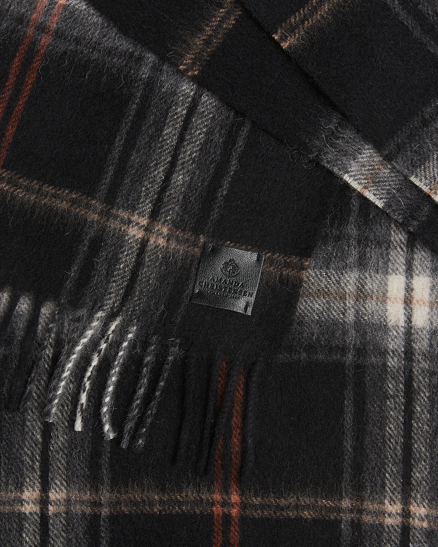Heren | Sjaals | Amanda Christensen | Wool Checked Scarf Black