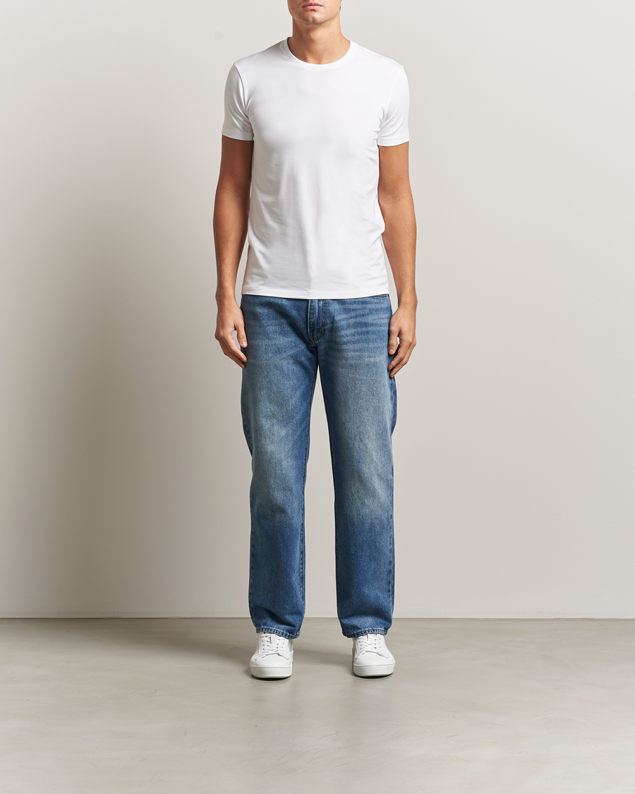 Heren | T-shirts | Falke | 2-Pack Cotton Crew Neck T-Shirt White