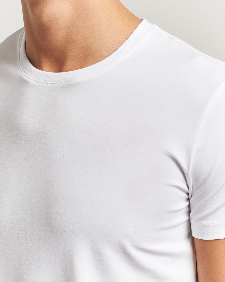 Heren | T-shirts | Falke | 2-Pack Cotton Crew Neck T-Shirt White