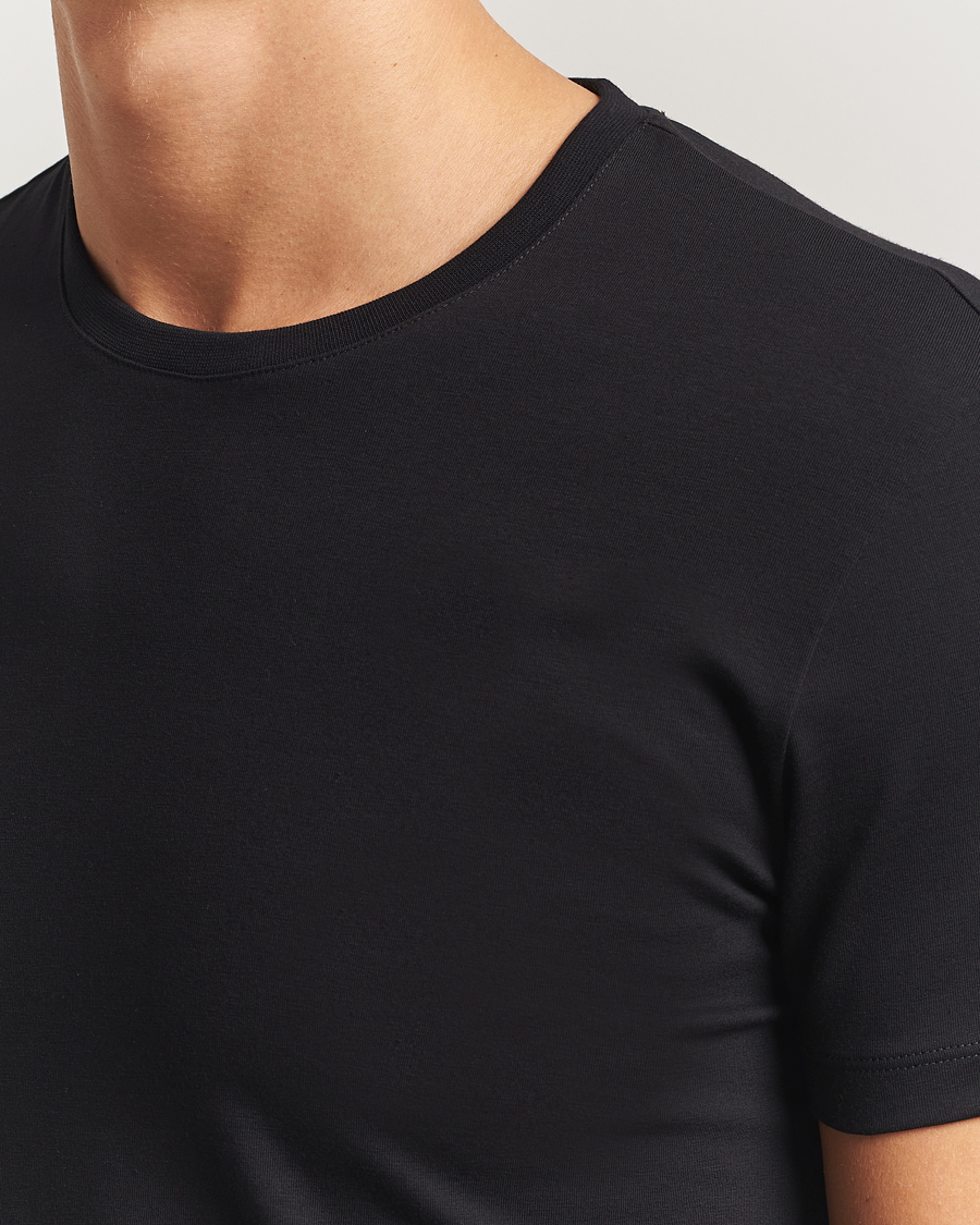 Heren | T-shirts | Falke | 2-Pack Cotton Crew Neck T-Shirt Black