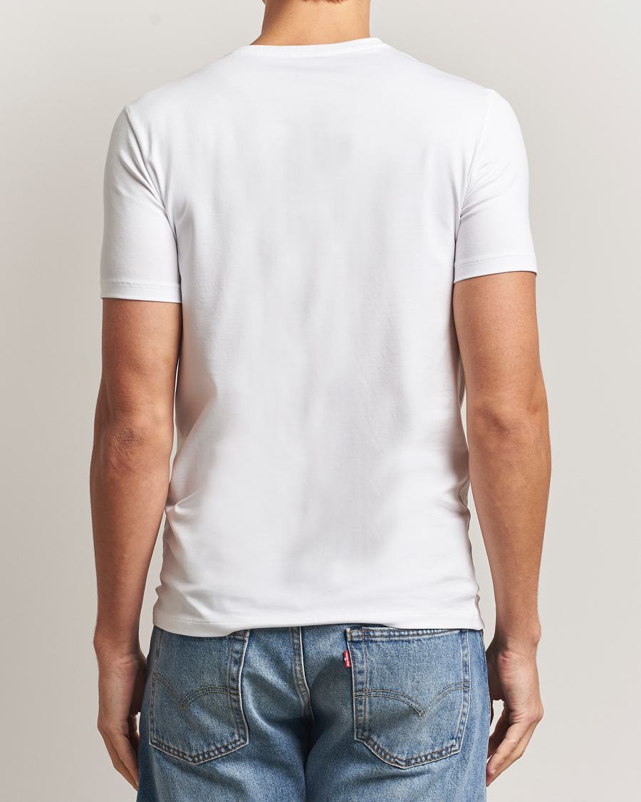Heren | T-shirts | Falke | 2-Pack Cotton V-Neck T-Shirt White