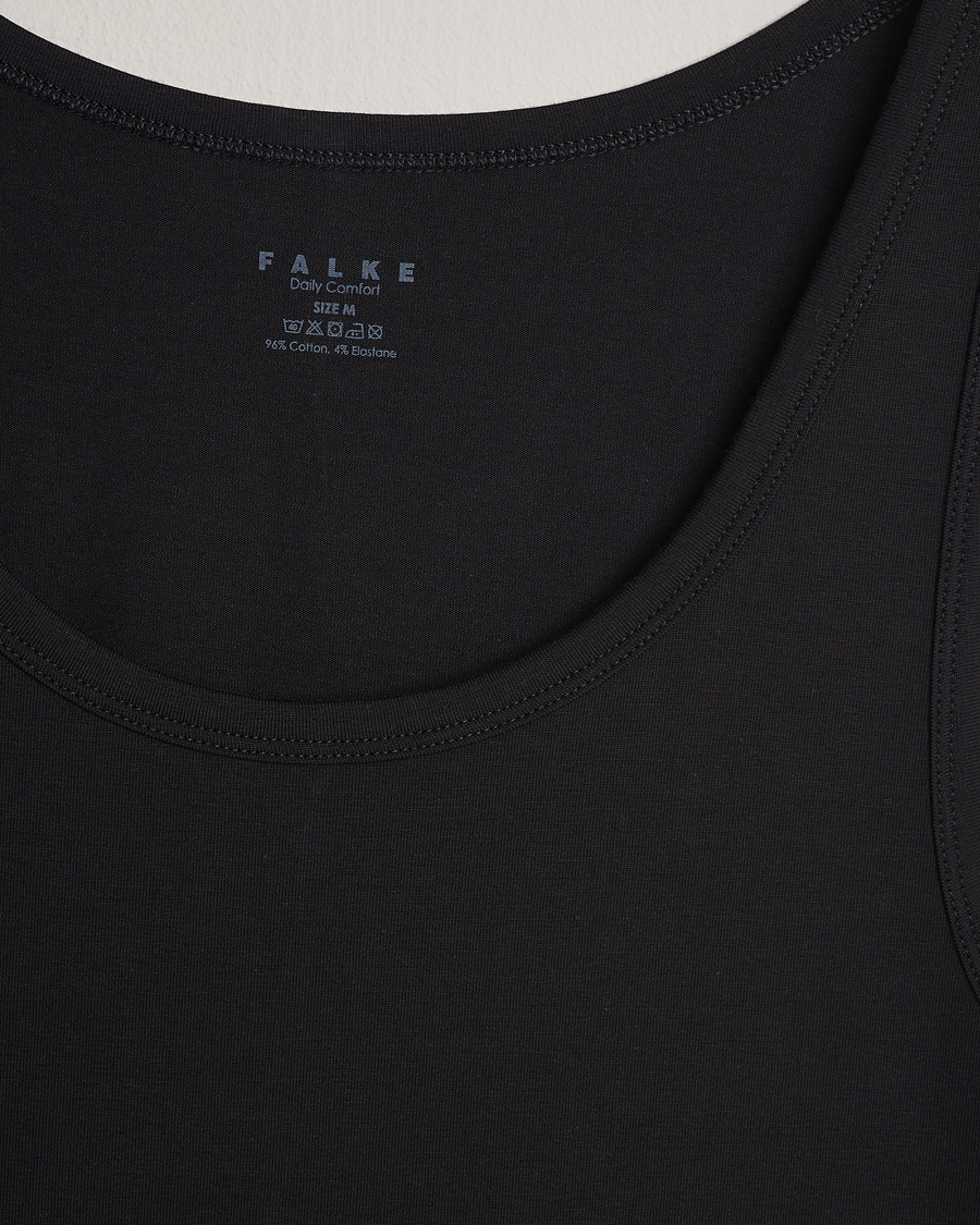 Heren | T-shirts | Falke | 2-Pack Cotton Tank Top Black