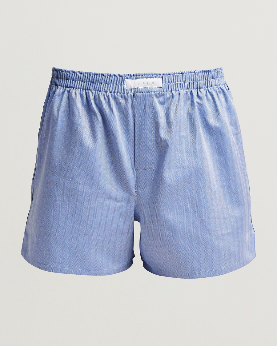 Heren | Ondergoed | Falke | Cotton Woven Boxer Shorts Ocean Blue