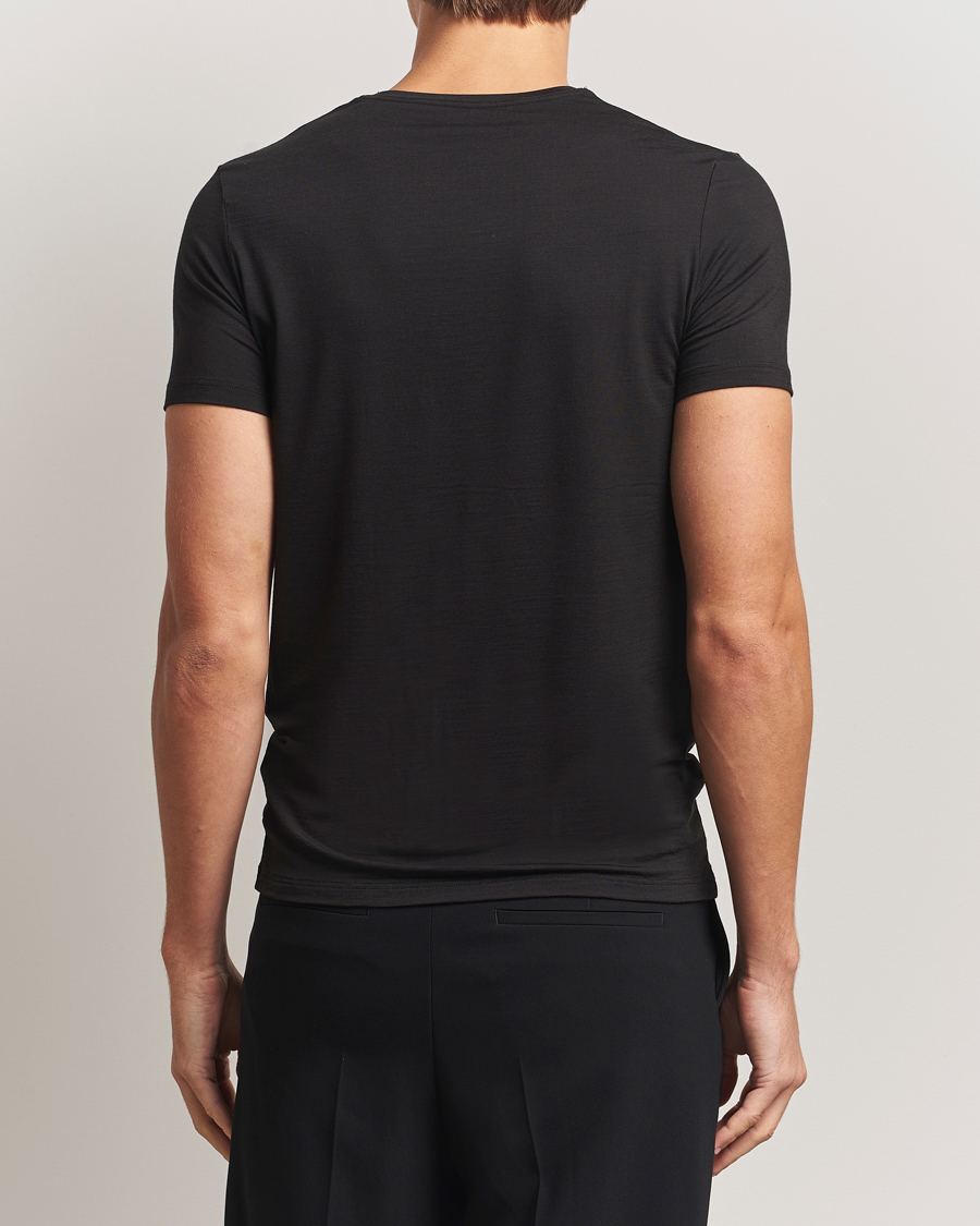 Heren | T-shirts | Falke | Clima Wool Crew Neck T-Shirt Black