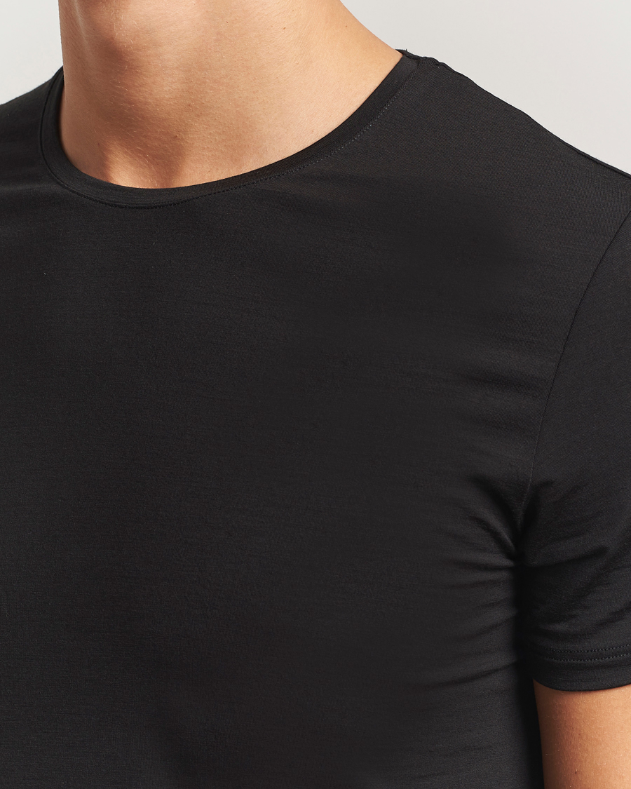 Heren | T-shirts | Falke | Clima Wool Crew Neck T-Shirt Black