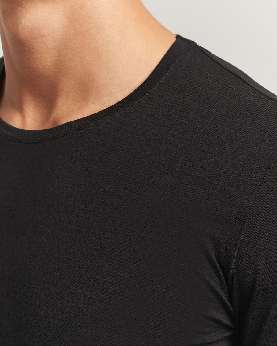 Heren | T-shirts | Falke | Clima Wool Wool Long Sleeve T-Shirt Black