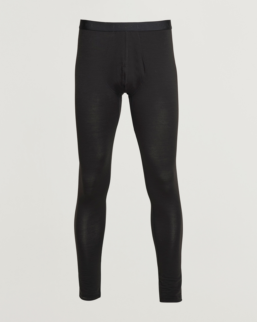 Heren | Ondergoed | Falke | Clima Wool Long Tights Black