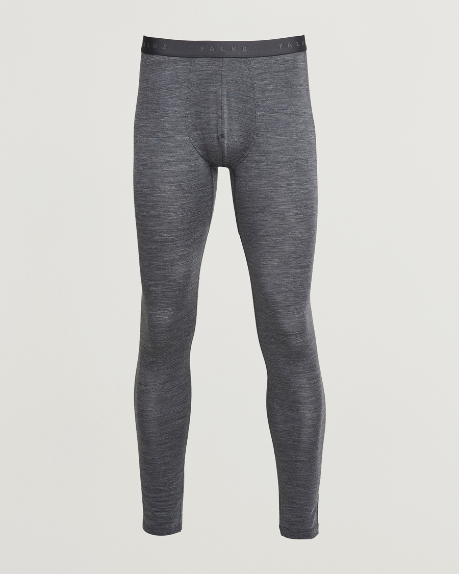 Heren | Ondergoed | Falke | Clima Wool Long Tights Dark Grey Heather