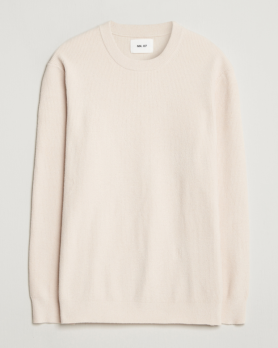 Heren | Truien | NN07 | Danny Rib Knitted Crew Neck Ivory
