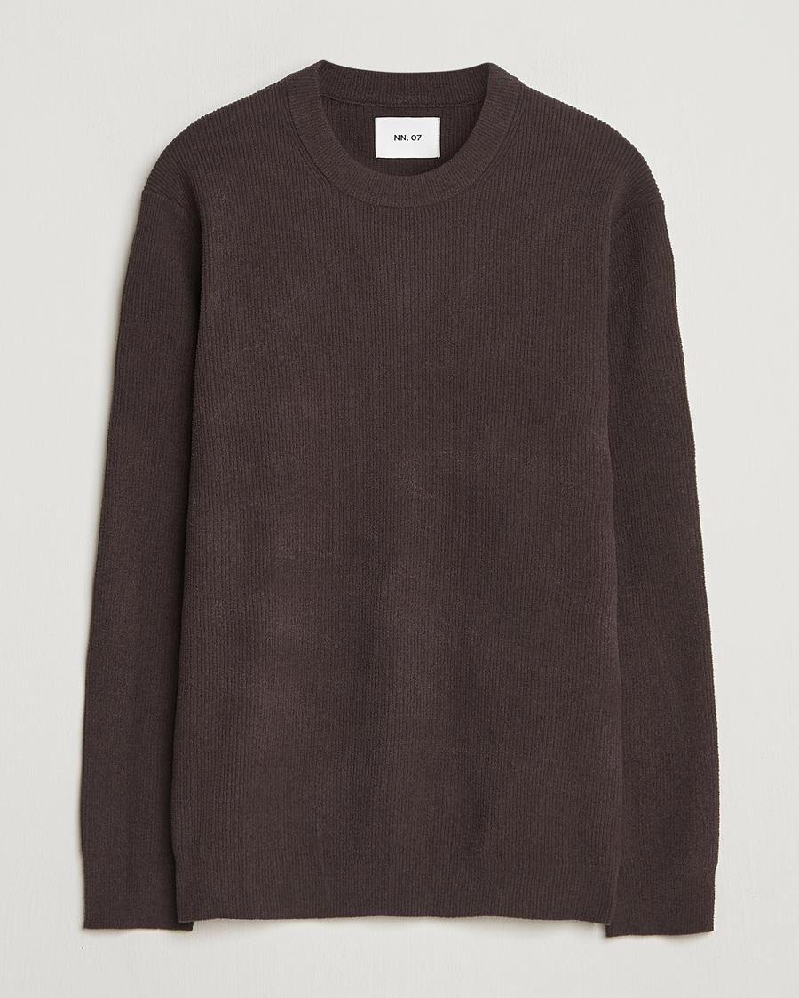Heren | Truien | NN07 | Danny Rib Knitted Crew Neck Dusky Port