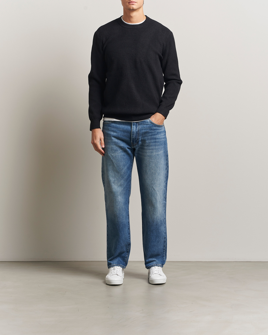 Heren | Truien | NN07 | Danny Rib Knitted Crew Neck Black