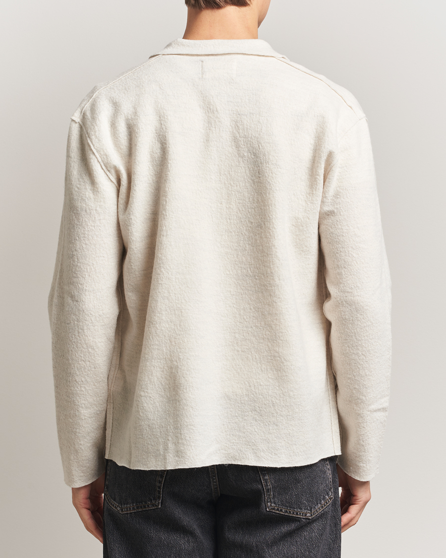 Heren | Truien | NN07 | Jonas Boiled Wool Full Zip Ivory