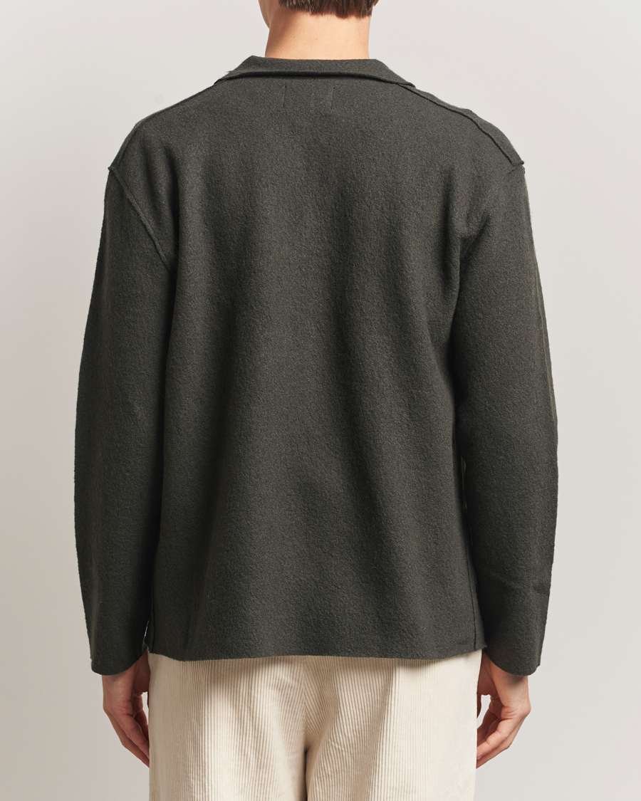 Heren | Truien | NN07 | Jonas Boiled Wool Full Zip Dark Army