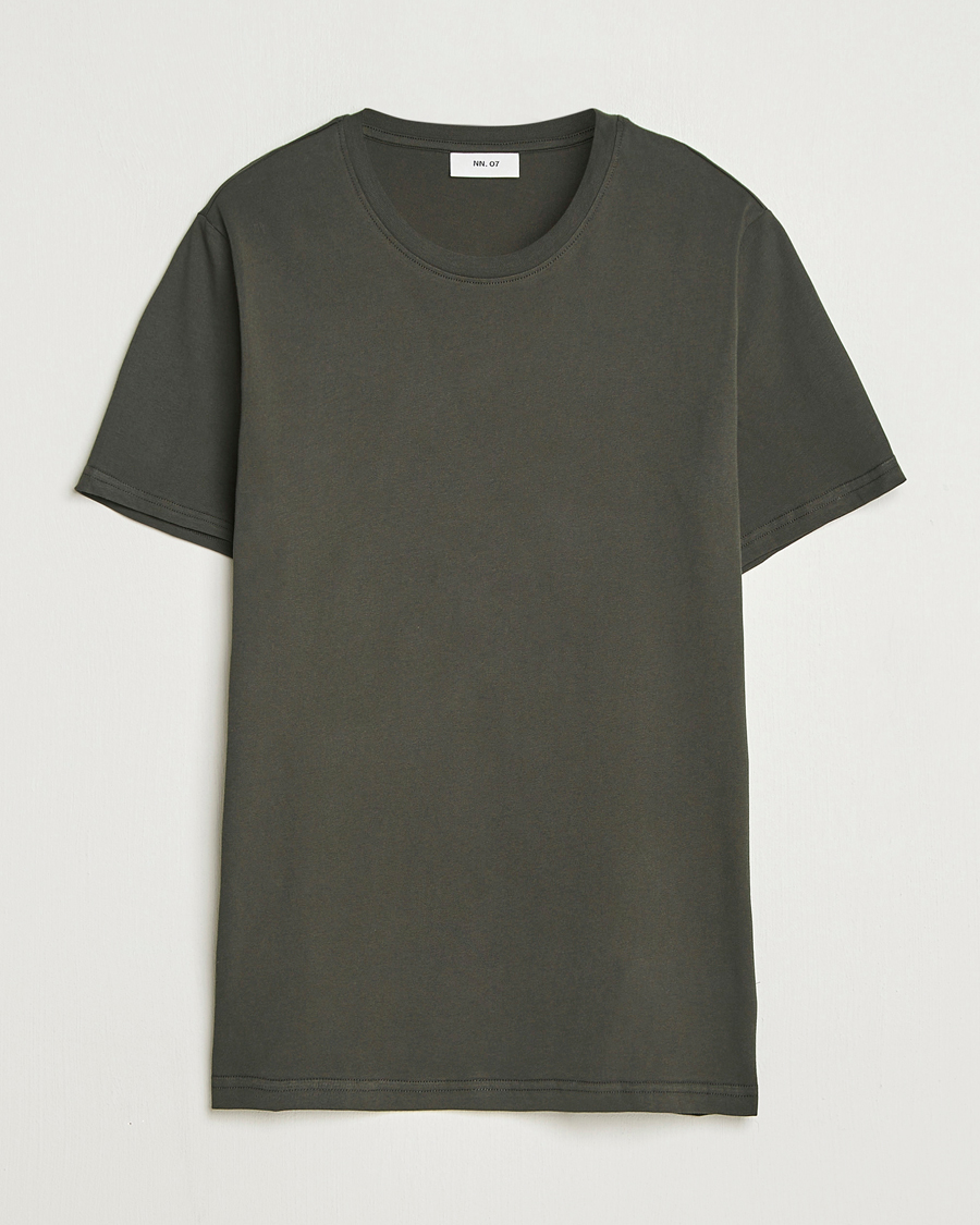 Heren | T-shirts | NN07 | Percy Crew Neck T-Shirt Dark Army