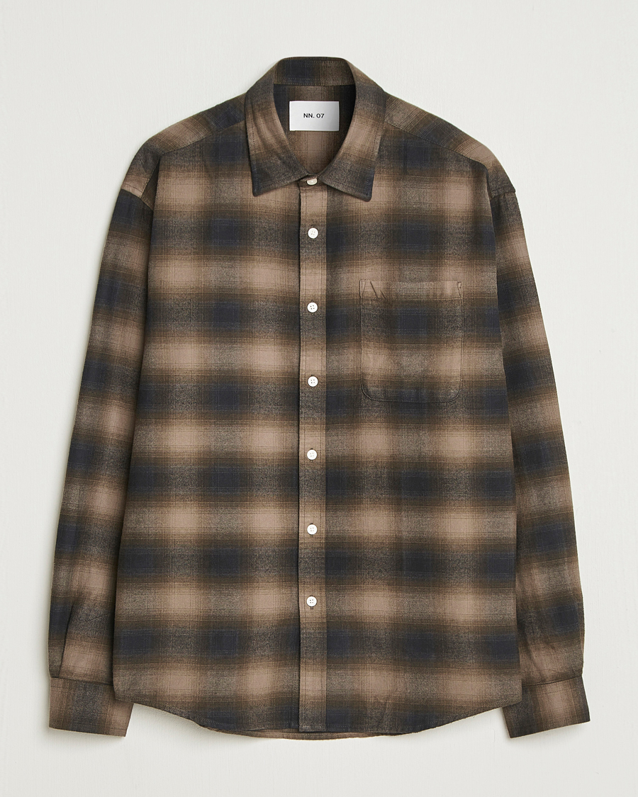 Heren | Overhemden | NN07 | Deon Flannel Checked Shirt Black/Green
