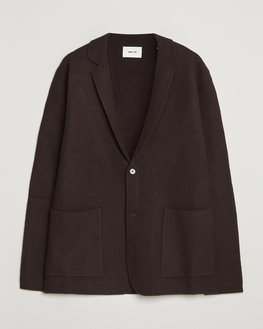 Heren | Blazers | NN07 | Lucas Boiled Wool Blazer Dusky Port