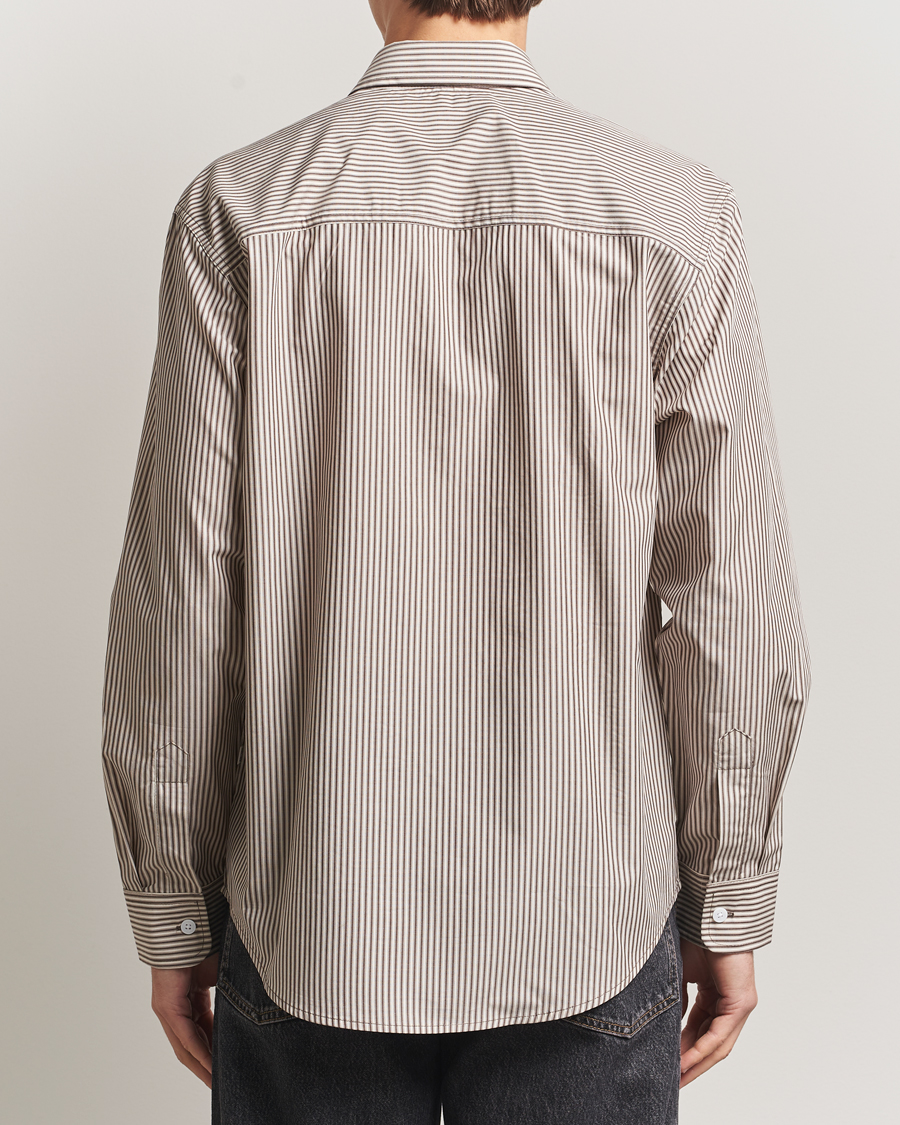 Heren | Overhemden | NN07 | Quinsy Striped Embroidered Shirt Brown