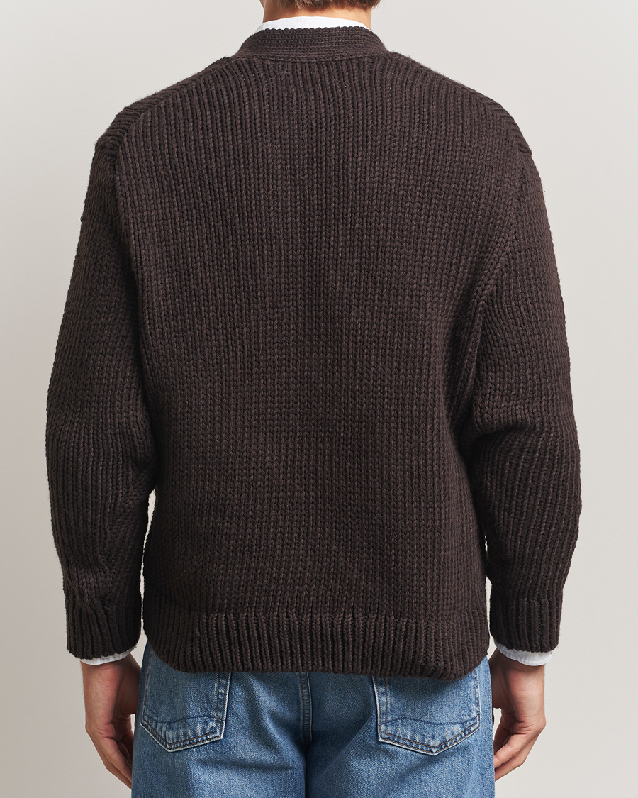 Heren | Truien | NN07 | Mika Knitted Flower Cardigan Dusky Port