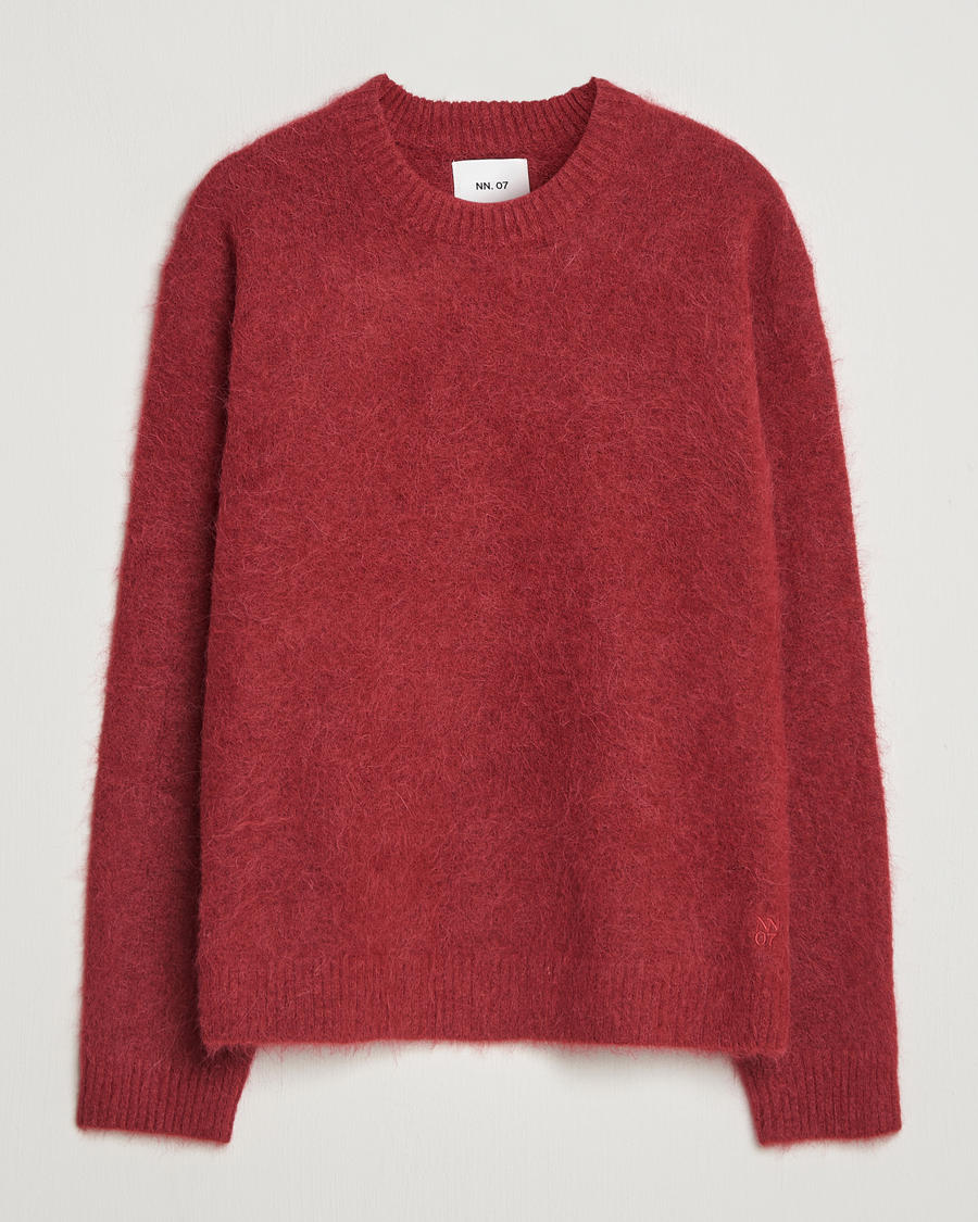 Heren | Truien | NN07 | Russell Alpaca Knitted Crew Neck Cranberry