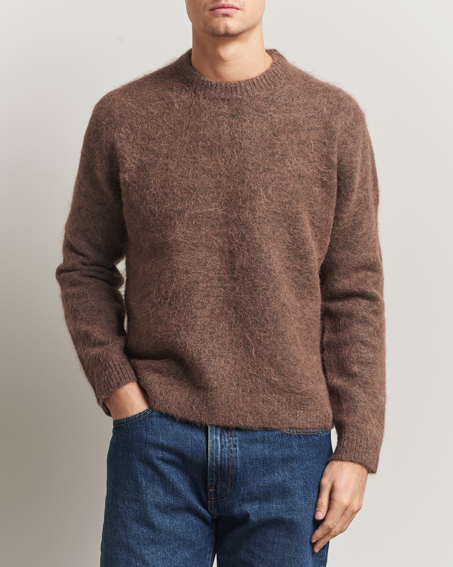 Heren | Truien | NN07 | Russell Alpaca Knitted Crew Neck Mable Husk