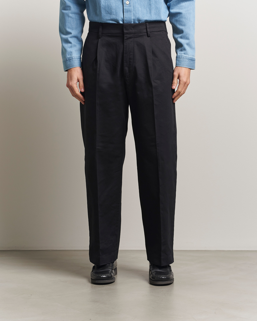 Heren | Broeken | NN07 | Kay Relaxed Fit Pleated Trousers Black