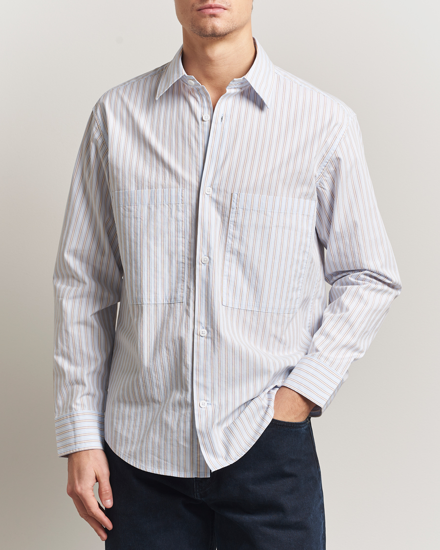 Heren | Overhemden | NN07 | Freddy Striped Poplin Shirt Multi