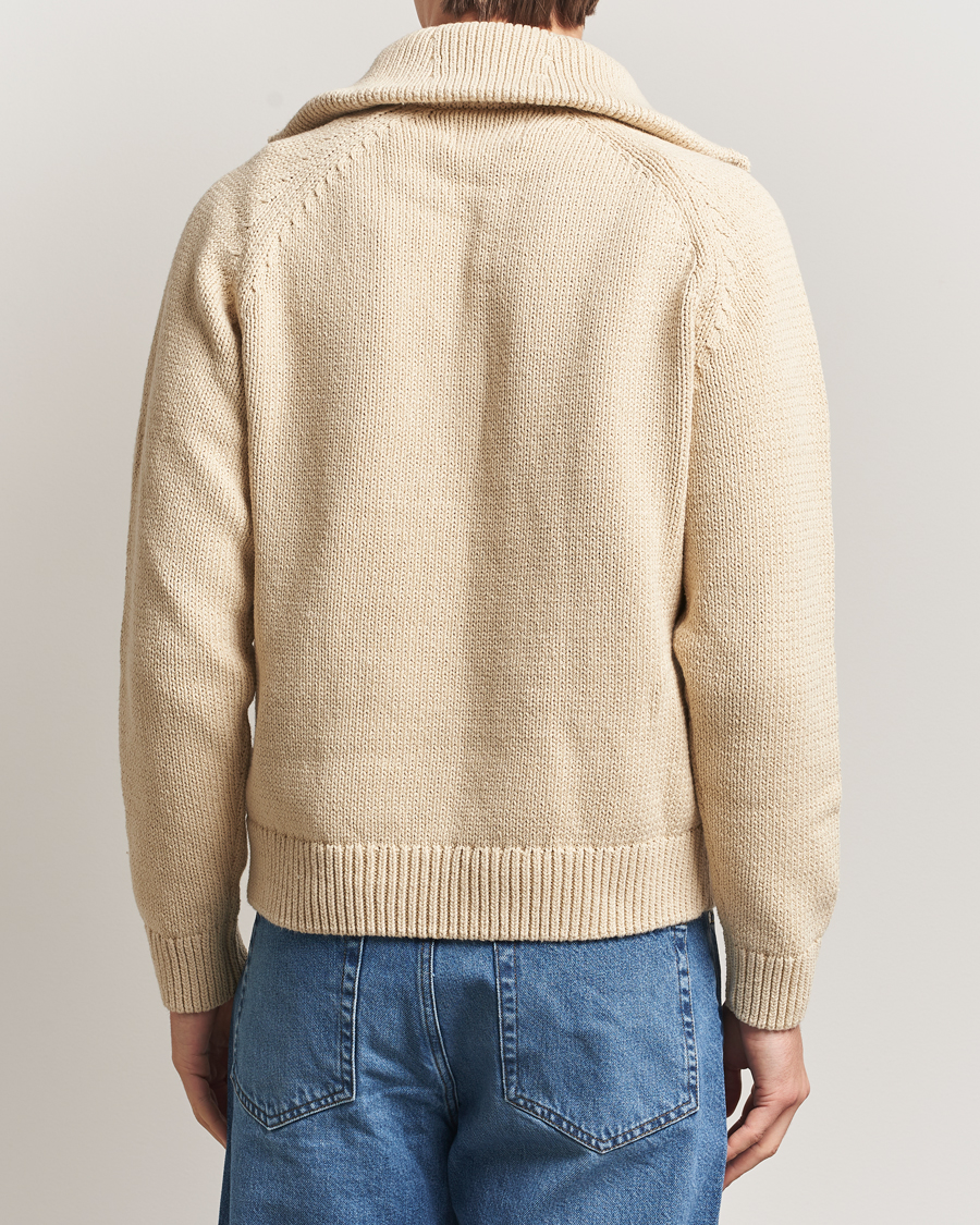 Heren | Truien | NN07 | Tristan Heavy Knitted Half Zip Ecru