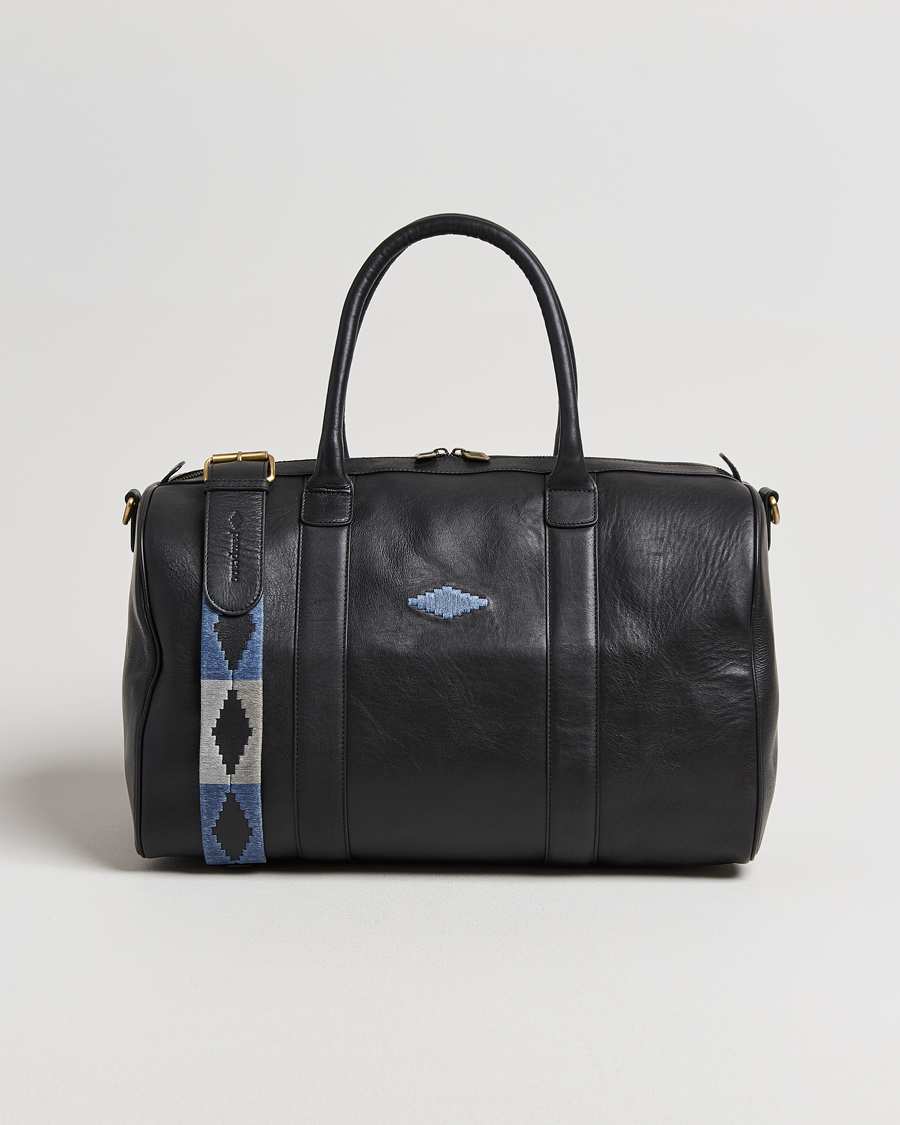 Heren | Tassen | Pampeano | Varon Small Leather Weekend Bag Black