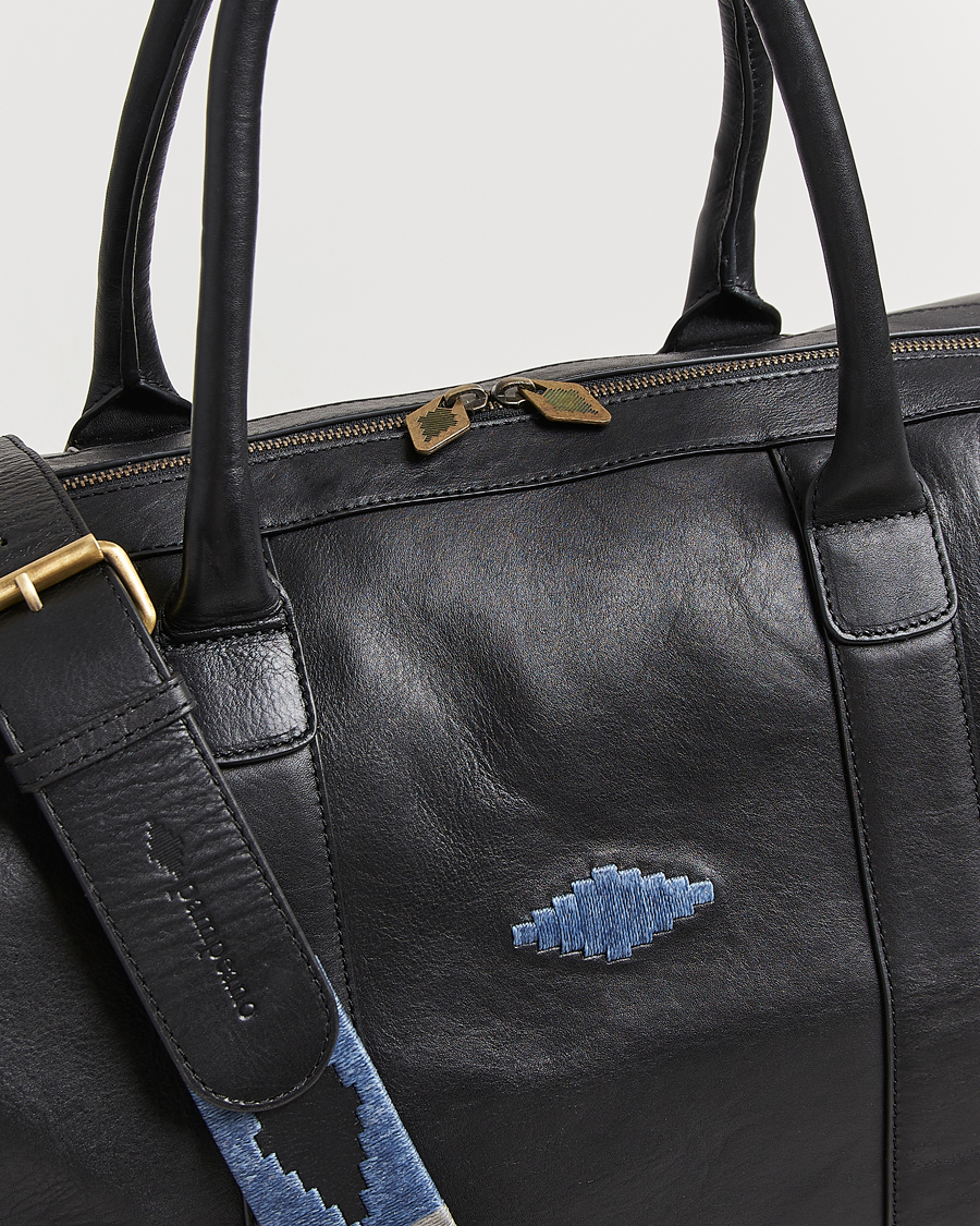Heren | Tassen | Pampeano | Varon Small Leather Weekend Bag Black