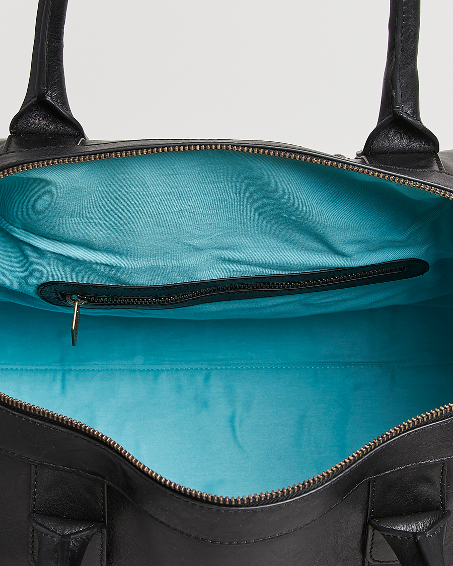 Heren | Tassen | Pampeano | Varon Small Leather Weekend Bag Black