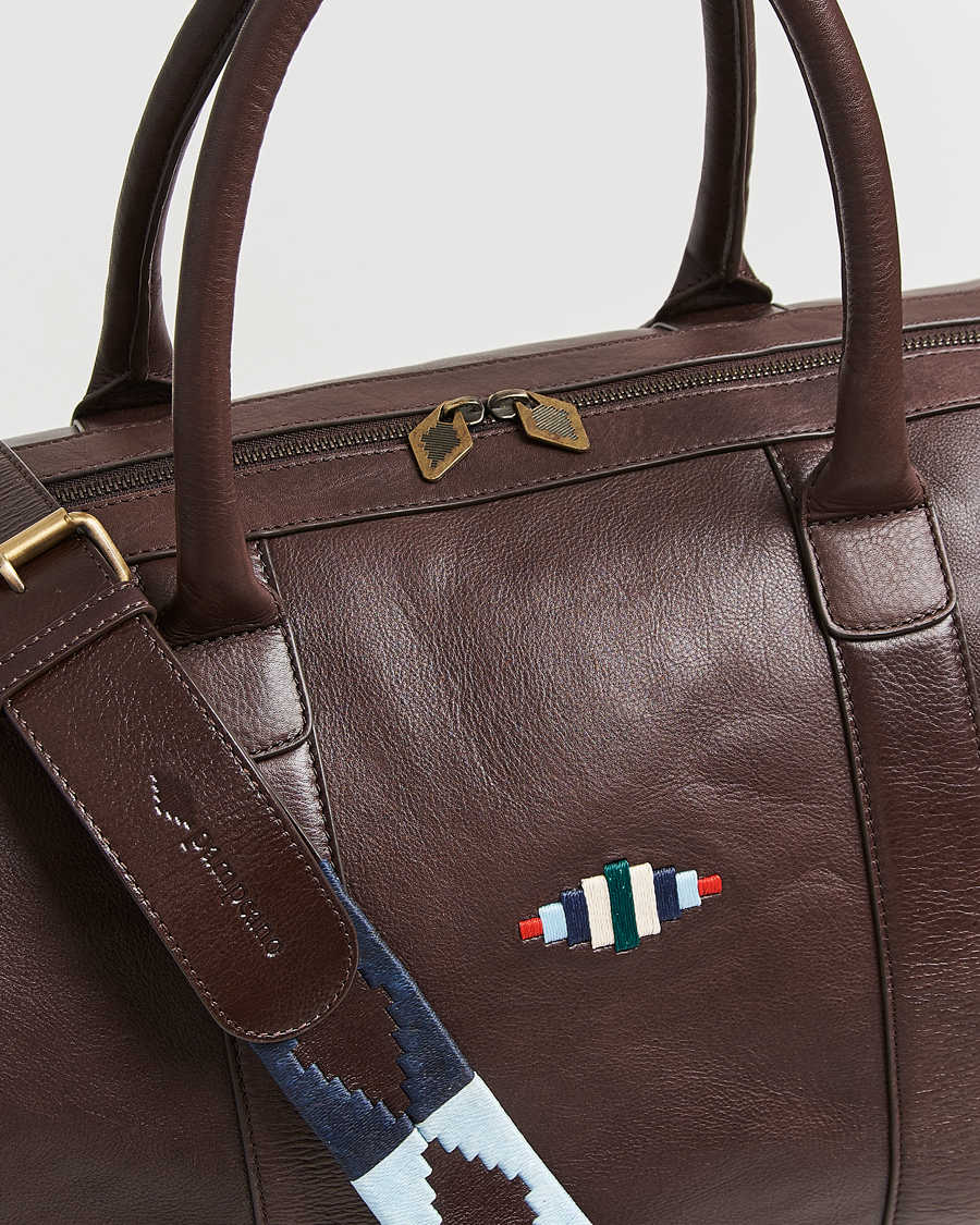 Heren | Tassen | Pampeano | Varon Small Leather Weekend Bag Brown