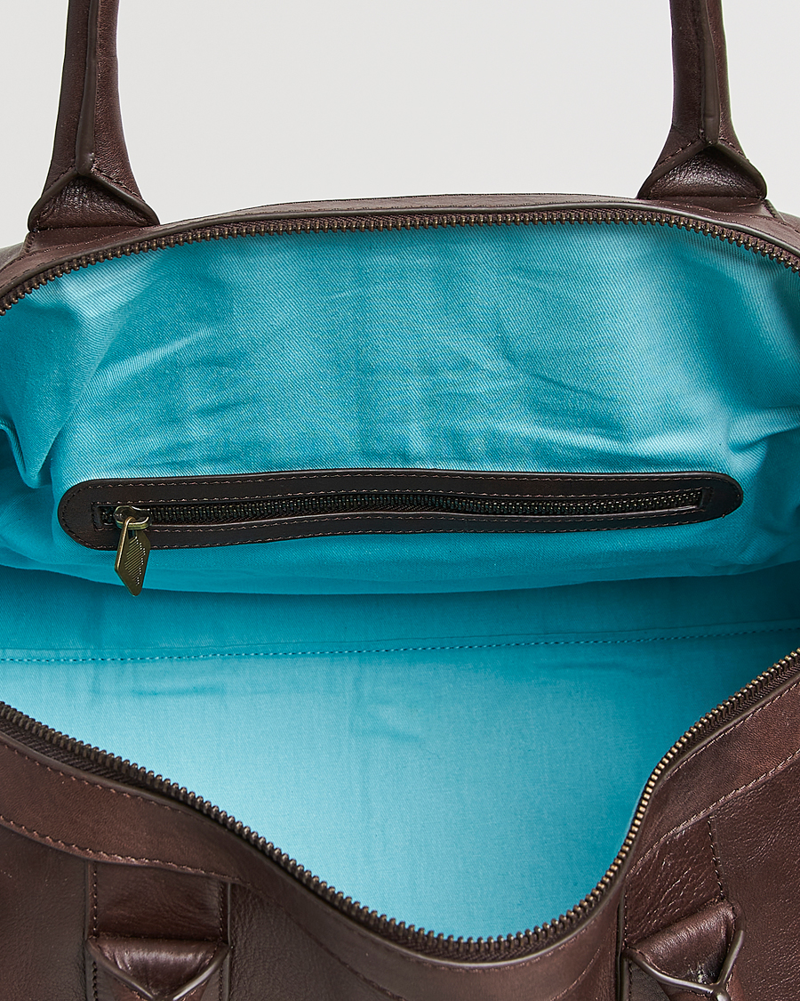 Heren | Tassen | Pampeano | Varon Small Leather Weekend Bag Brown