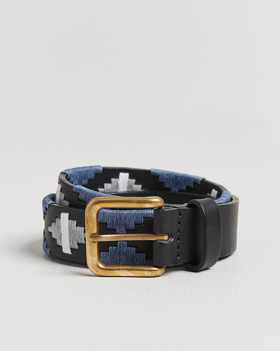 Heren | Riemen | Pampeano | Sierra Hand Stitched Classic Leather Belt 3,5cm Black