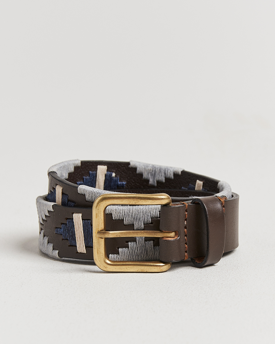 Heren | Riemen | Pampeano | Tornado Hand Stitched Classic Leather Belt 3,5cm Brown