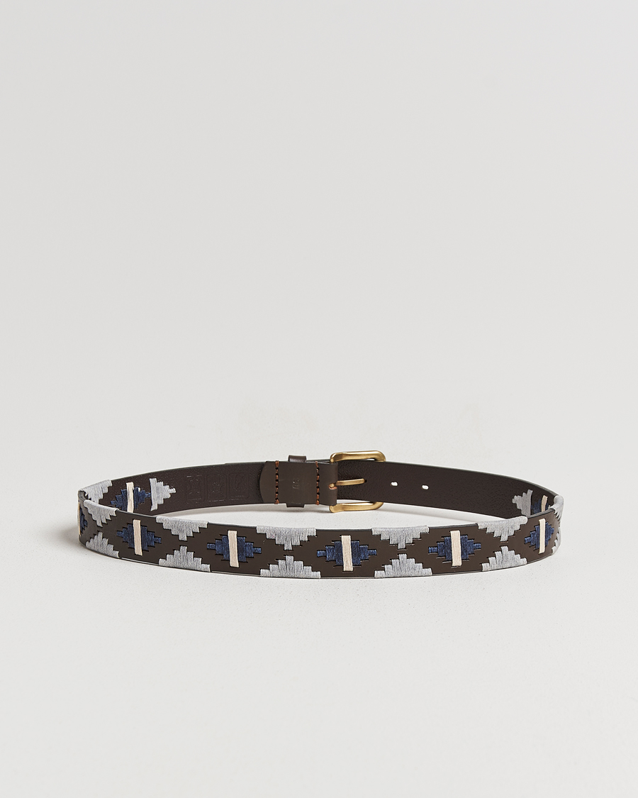 Heren | Riemen | Pampeano | Tornado Hand Stitched Classic Leather Belt 3,5cm Brown