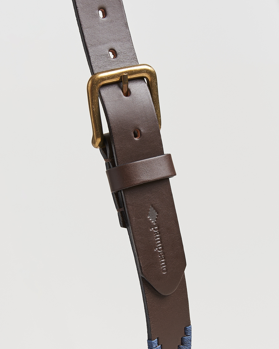 Heren | Riemen | Pampeano | Aurora Hand Stitched Classic Leather Belt 3,5cm Orange