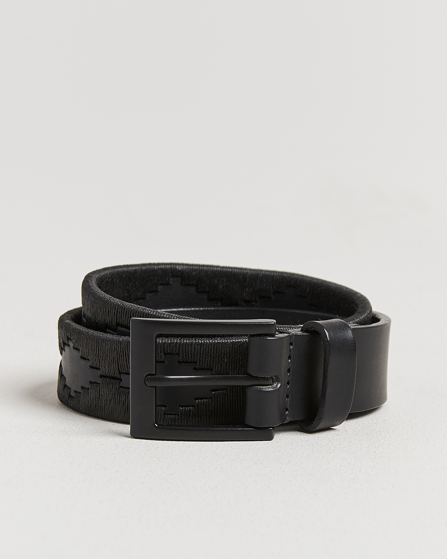 Heren | Riemen | Pampeano | Bordado Hand Stitched Classic Leather Belt 3,5cm Black