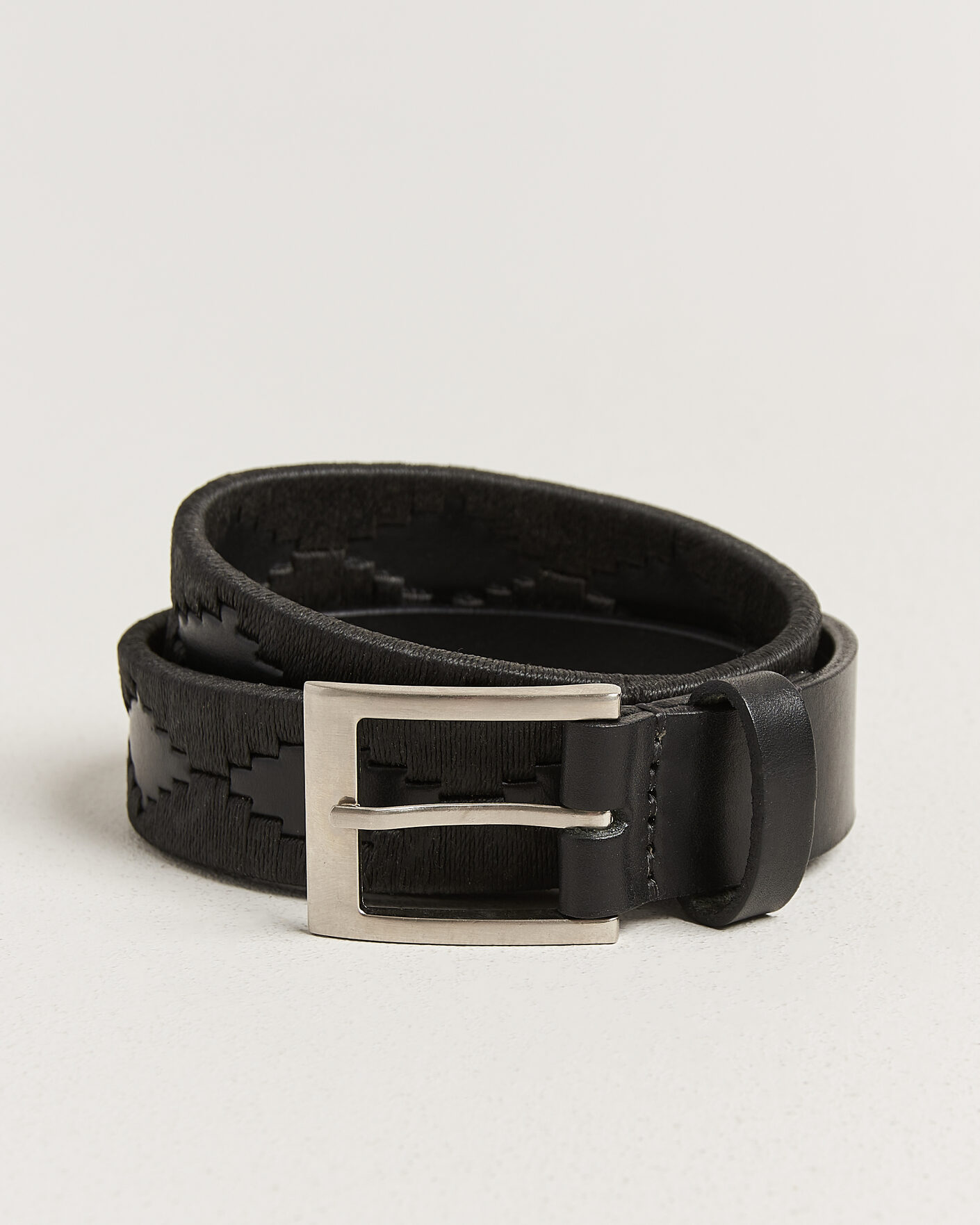 Heren | Riemen | Pampeano | Bordado Hand Stitched Classic Leather Belt 3,5cm Black