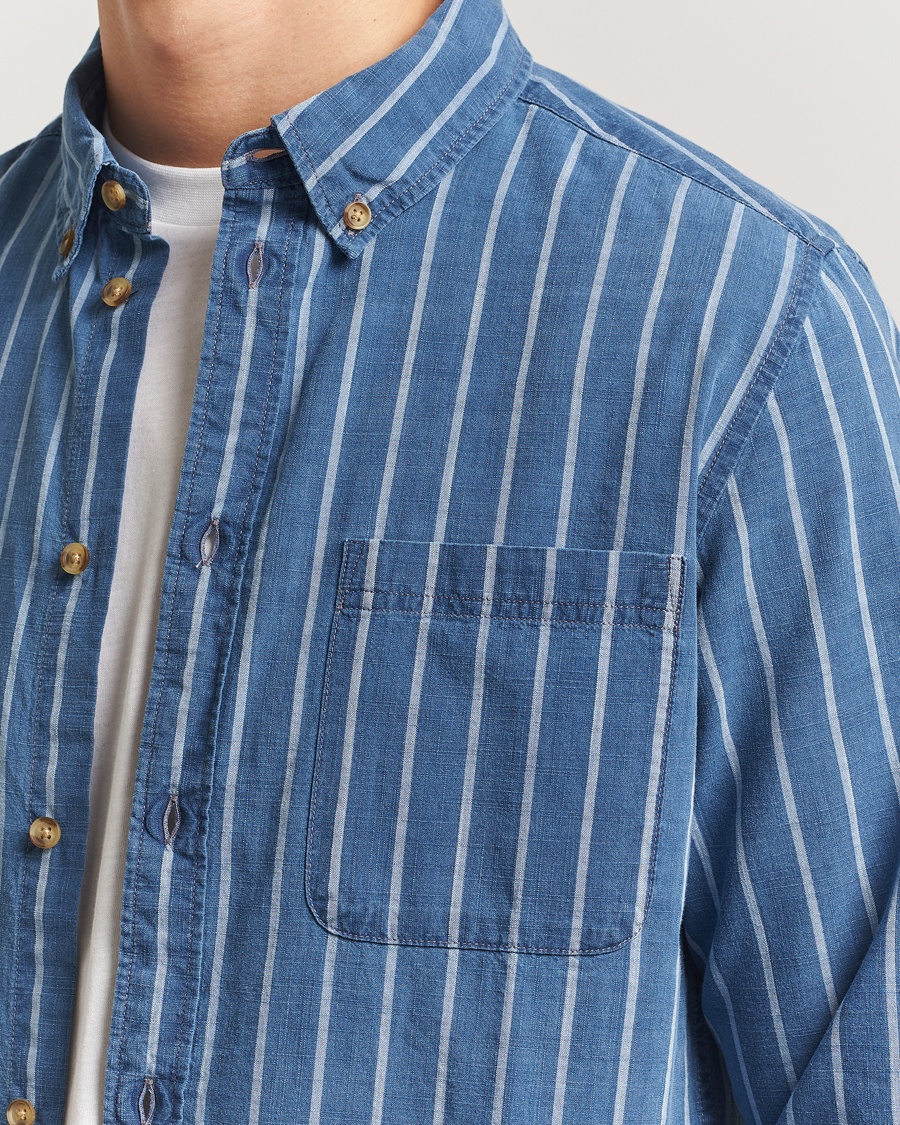 Heren | Overhemden | LES DEUX | Indigo Stripe Shirt Denim Blue